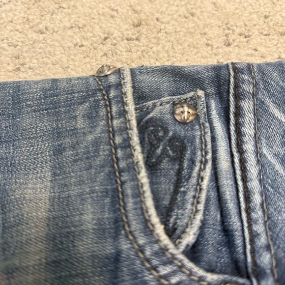 Rock Revival Distressed Indigo Wide Leg Jeans - Picture 10 of 13